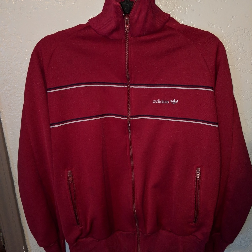 Adidas red zip up jacket